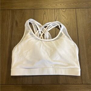 Fabletics White Sports Bra with Criss-Cross Back